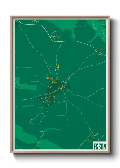 Une affiche de carte sur Esson