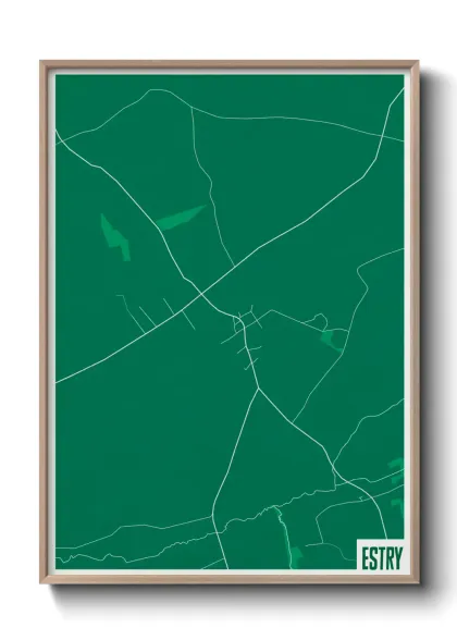 Une affiche de carte sur Estry