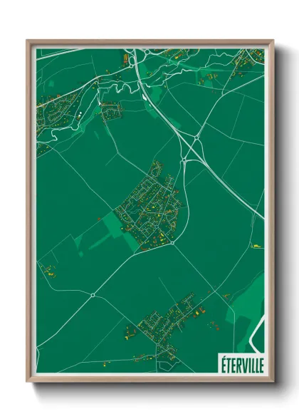 Une affiche de carte sur Éterville