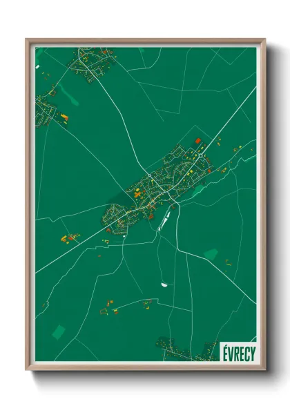 Une affiche de carte sur Évrecy