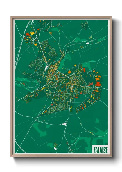 Une affiche de carte sur Falaise