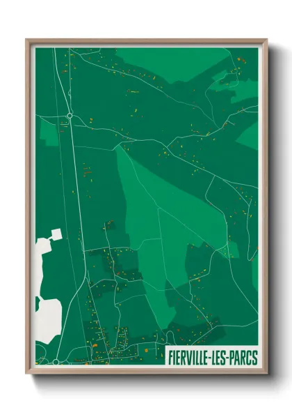 Une affiche de carte sur Fierville-les-Parcs