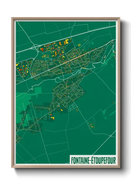 Une affiche de carte sur Fontaine-Étoupefour