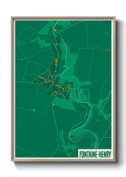 Une affiche de carte sur Fontaine-Henry