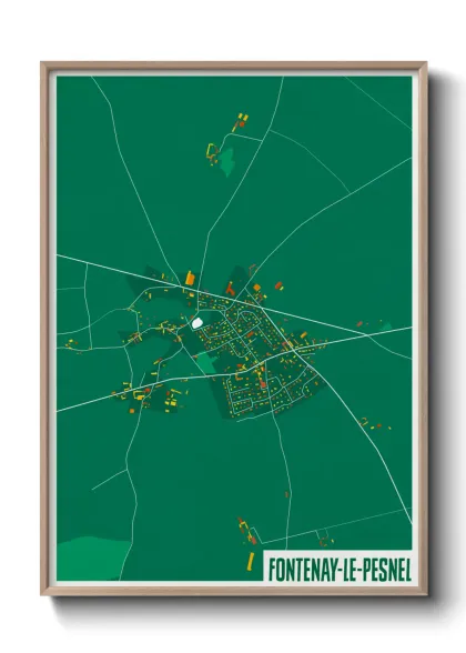 Une affiche de carte sur Fontenay-le-Pesnel
