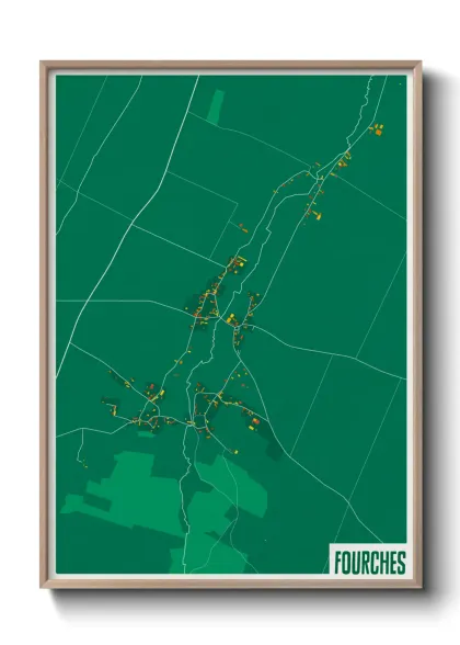 Une affiche de carte sur Fourches