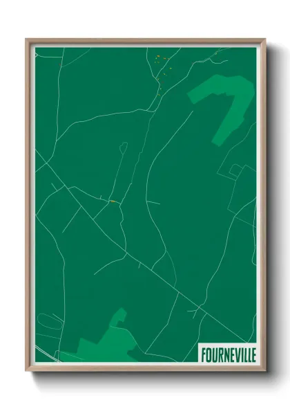 Une affiche de carte sur Fourneville