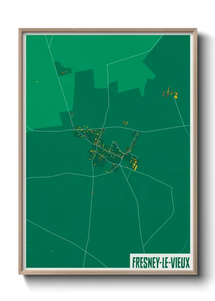 Une affiche de carte sur Fresney-le-Vieux