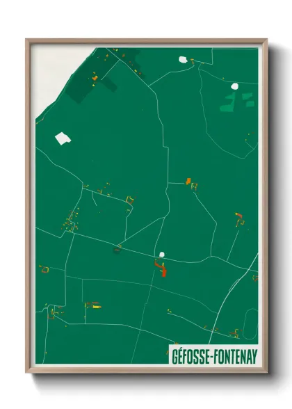 Une affiche de carte sur Géfosse-Fontenay