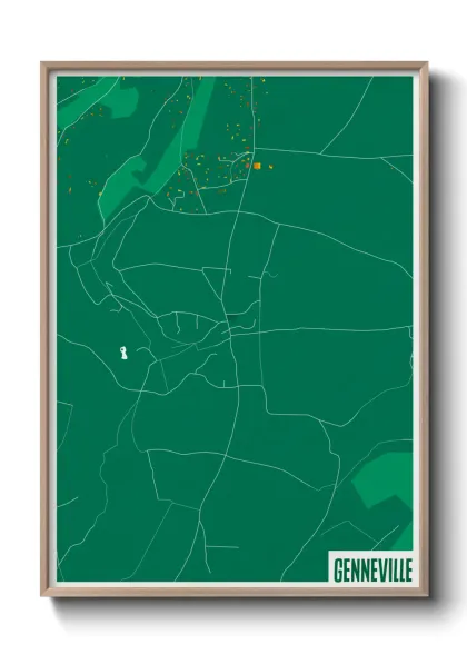 Une affiche de carte sur Genneville