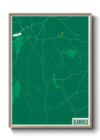 Une affiche de carte sur Glanville