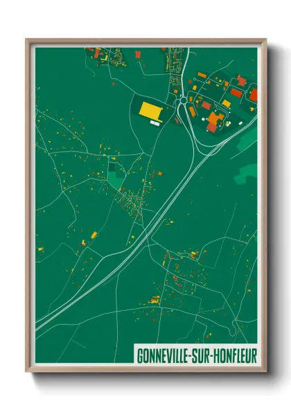 Une affiche de carte sur Gonneville-sur-Honfleur
