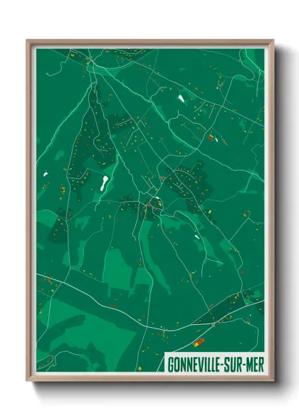 Une affiche de carte sur Gonneville-sur-Mer