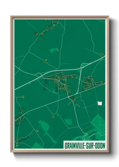 Une affiche de carte sur Grainville-sur-Odon