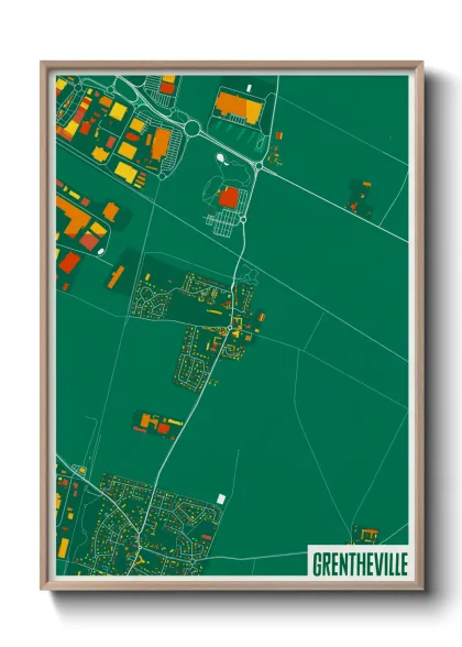 Une affiche de carte sur Grentheville