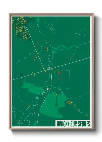 Une affiche de carte sur Juvigny-sur-Seulles