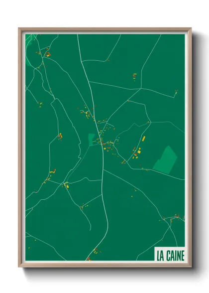 Une affiche de carte sur La Caine