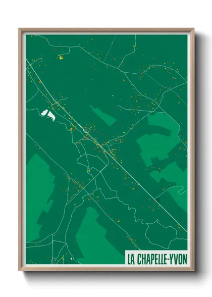 Une affiche de carte sur La Chapelle-Yvon