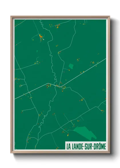 Une affiche de carte sur La Lande-sur-Drôme