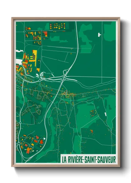 Une affiche de carte sur La Rivière-Saint-Sauveur