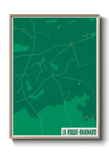 Une affiche de carte sur La Roque-Baignard