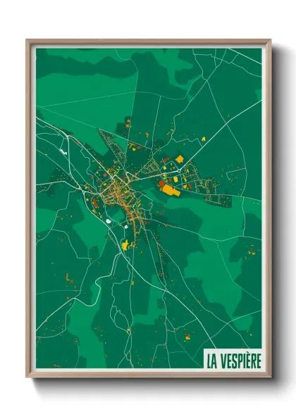 Une affiche de carte sur La Vespière