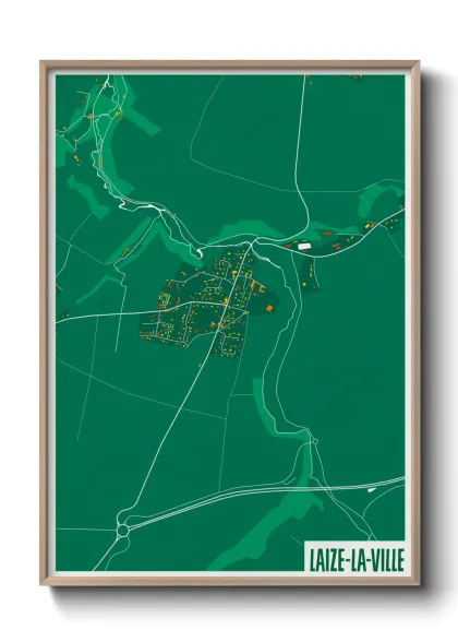 Une affiche de carte sur Laize-la-Ville