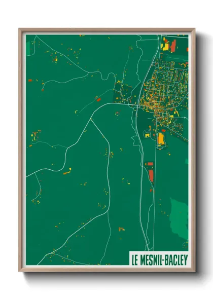 Une affiche de carte sur Le Mesnil-Bacley