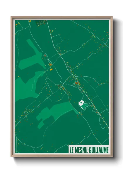 Une affiche de carte sur Le Mesnil-Guillaume