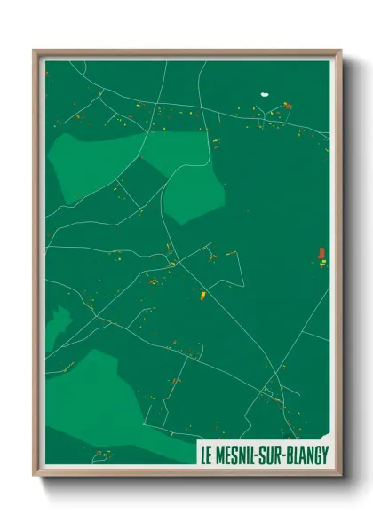 Une affiche de carte sur Le Mesnil-sur-Blangy