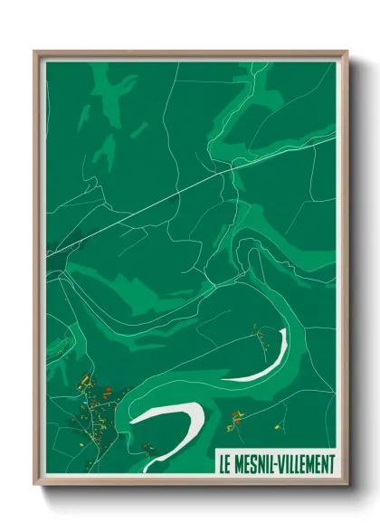 Une affiche de carte sur Le Mesnil-Villement