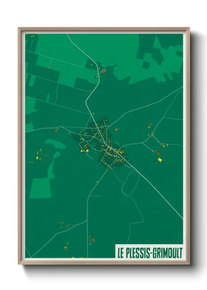 Une affiche de carte sur Le Plessis-Grimoult