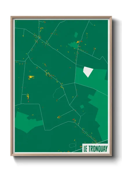 Une affiche de carte sur Le Tronquay