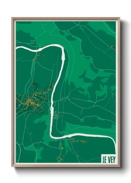 Une affiche de carte sur Le Vey