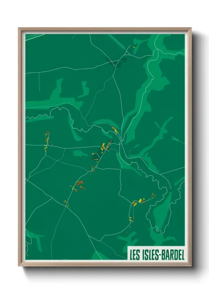Une affiche de carte sur Les Isles-Bardel