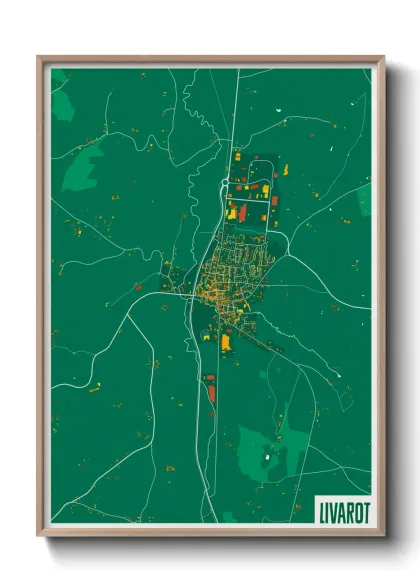 Une affiche de carte sur Livarot