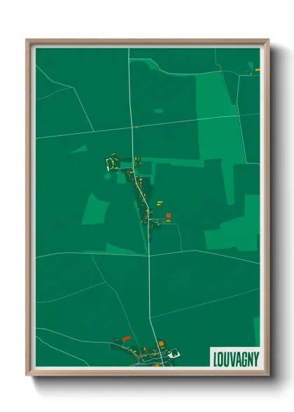 Une affiche de carte sur Louvagny