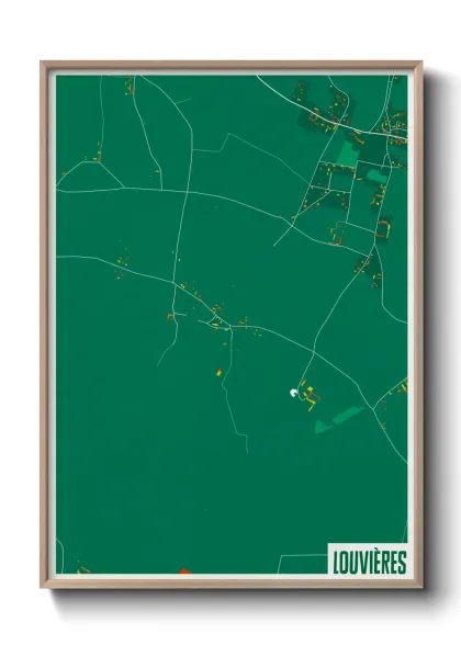 Une affiche de carte sur Louvières