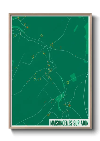 Une affiche de carte sur Maisoncelles-sur-Ajon