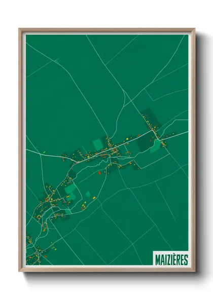 Une affiche de carte sur Maizières