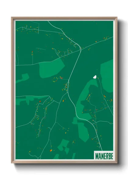 Une affiche de carte sur Manerbe