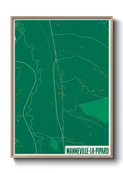 Une affiche de carte sur Manneville-la-Pipard