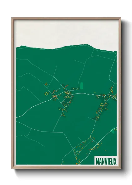 Une affiche de carte sur Manvieux