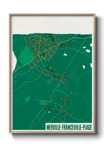 Une affiche de carte sur Merville-Franceville-Plage