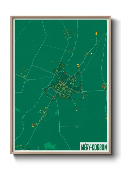 Une affiche de carte sur Méry-Corbon