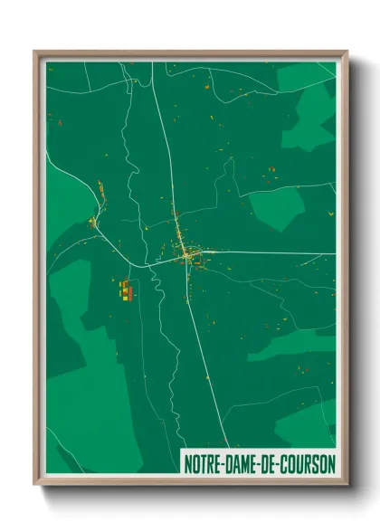 Une affiche de carte sur Notre-Dame-de-Courson