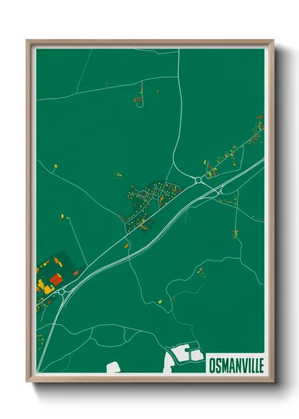 Une affiche de carte sur Osmanville