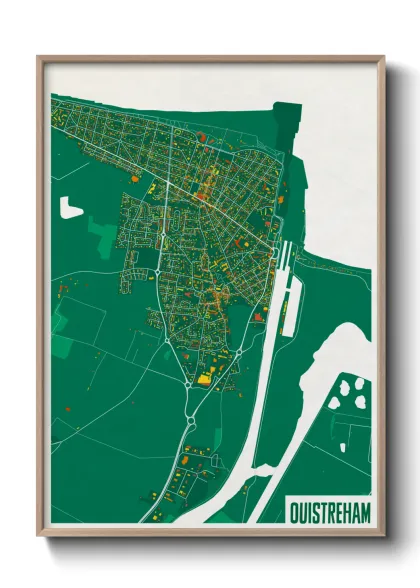 Une affiche de carte sur Ouistreham