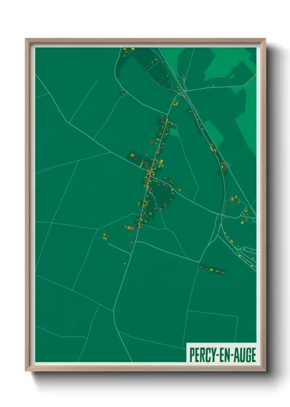 Une affiche de carte sur Percy-en-Auge