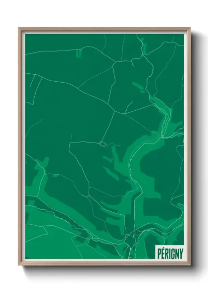 Une affiche de carte sur Périgny